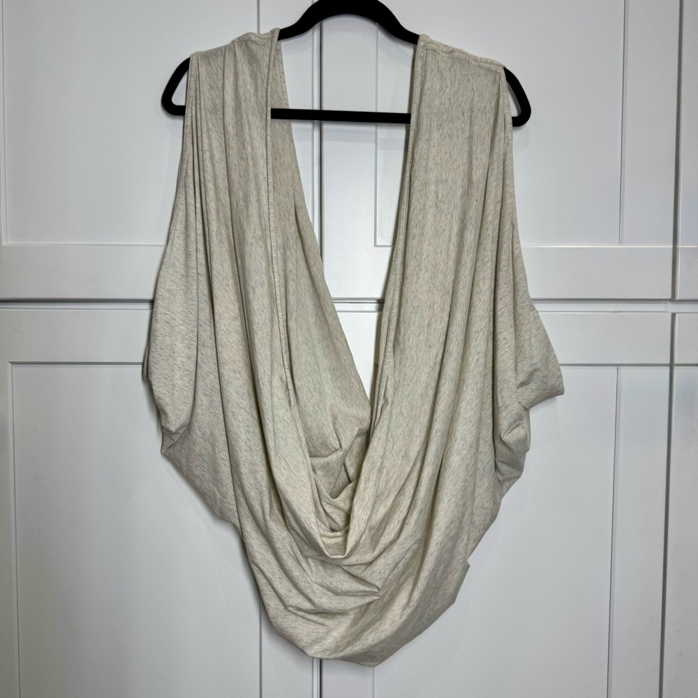 Lululemon heathered cream shawl wrap with arm holes. O/S